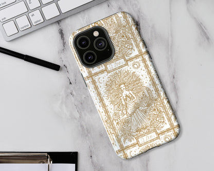 Leo Zodiac sign line art card iPhone case