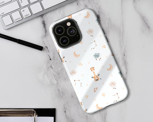Libra Zodiac sign watercolor baby pattern iPhone case