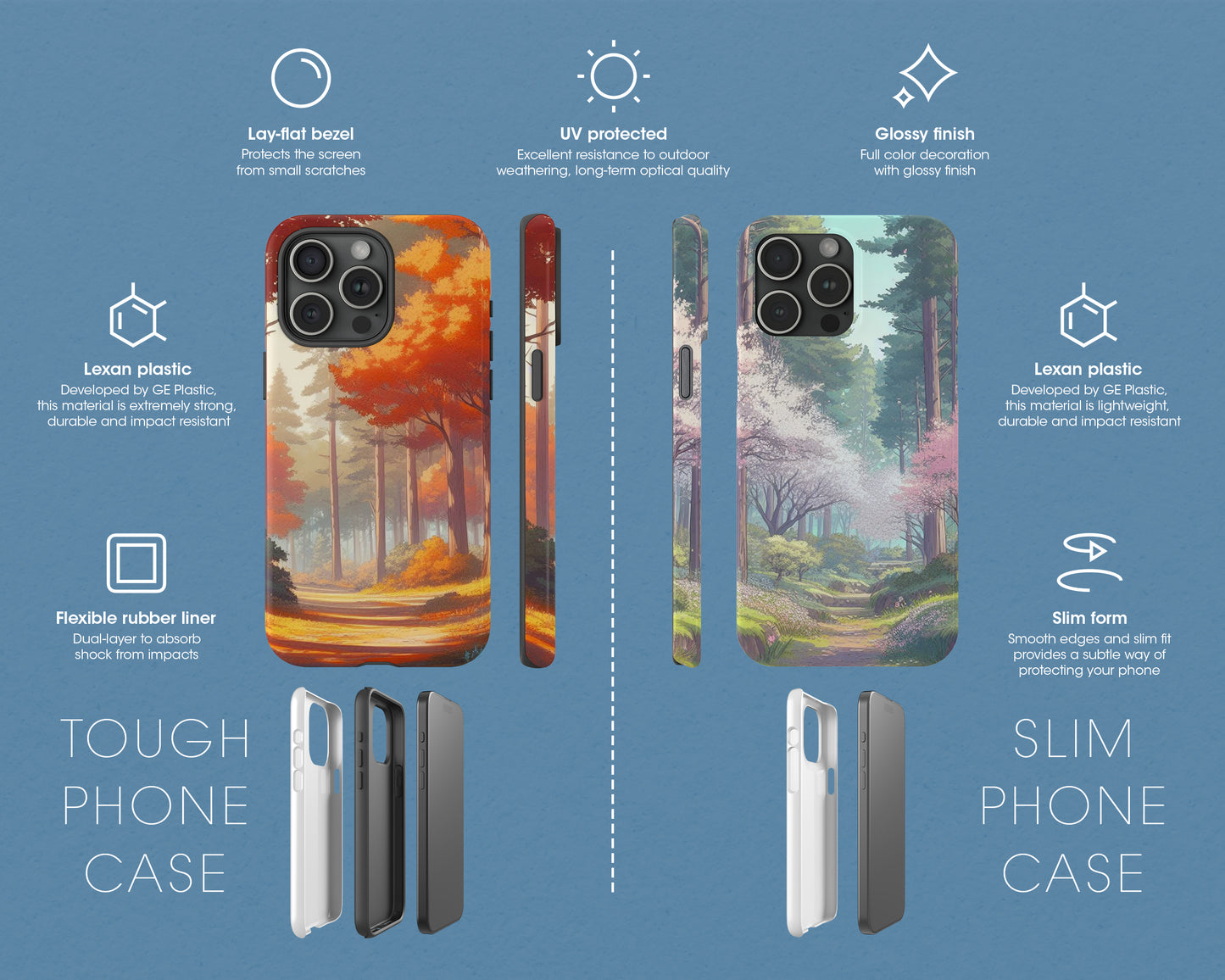 Pine forests in anime style iPhone case