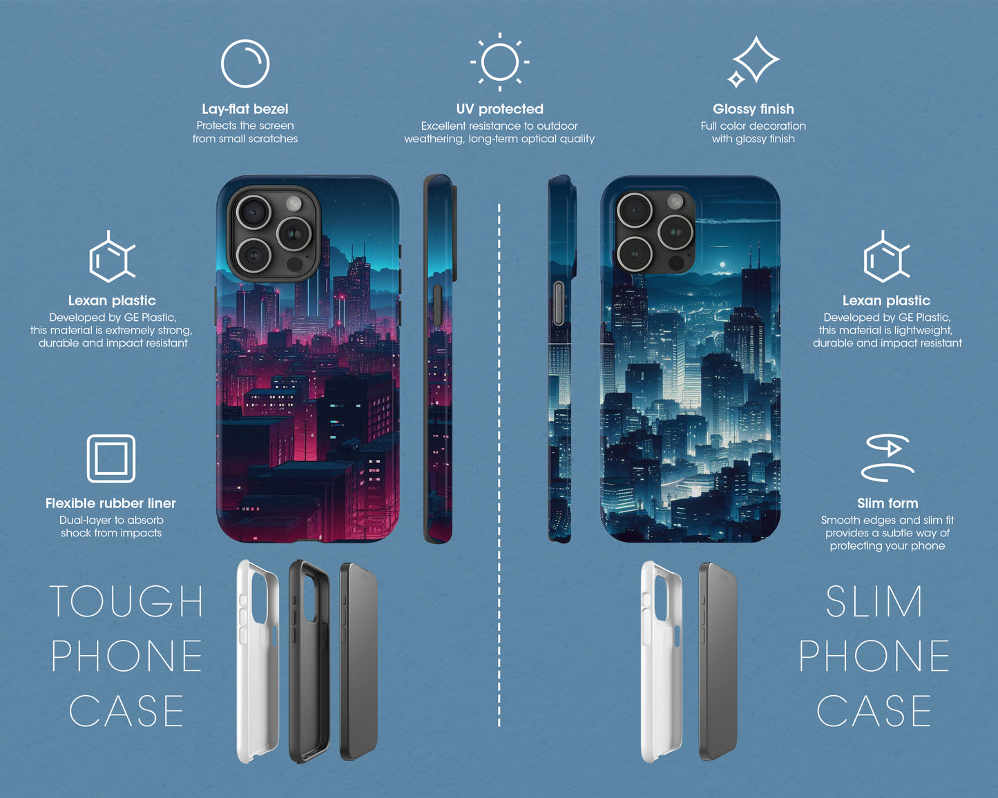 Night cities in anime style iPhone case