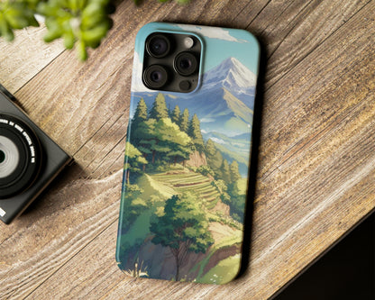 Mountains in anime style iPhone case