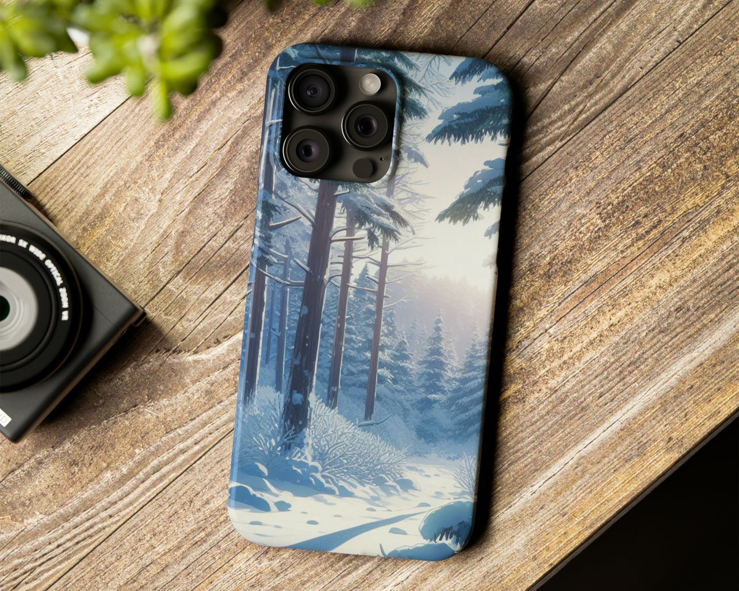 Pine forests in anime style iPhone case