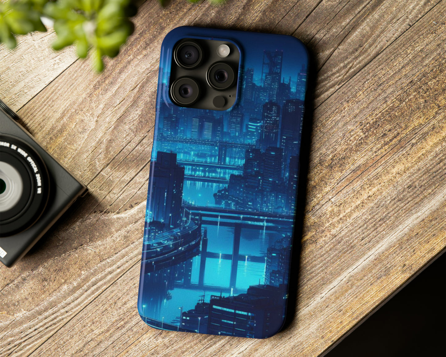 Night cities in anime style iPhone case