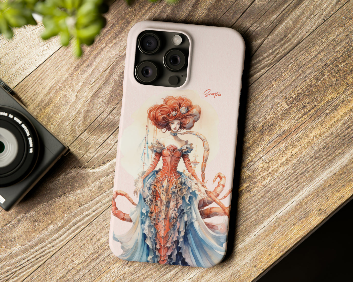 Scorpio Zodiac sign watercolor Goddess iPhone case