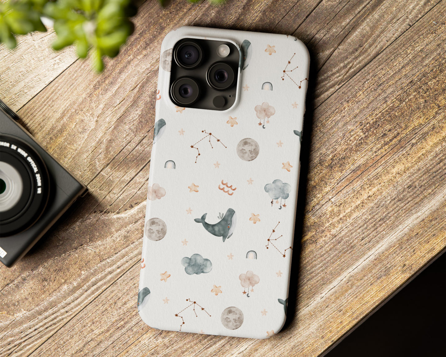 Zodiac sign watercolor baby patterns iPhone case