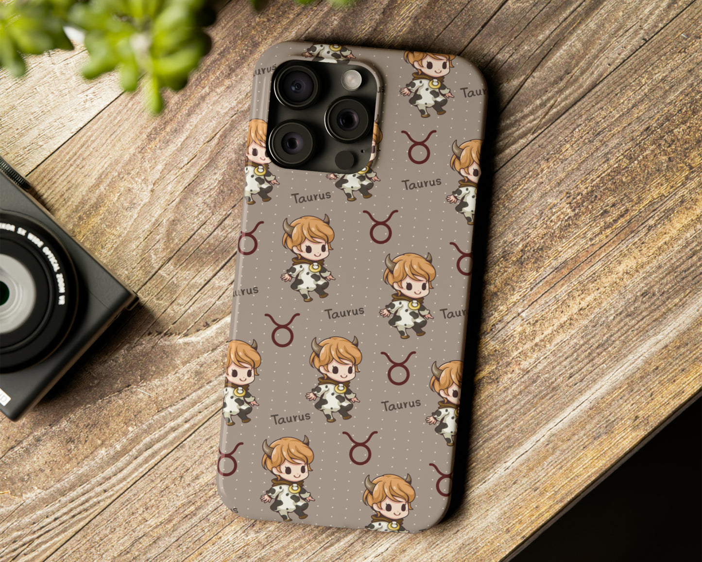 Taurus Zodiac sign cute cartoon girl iPhone case