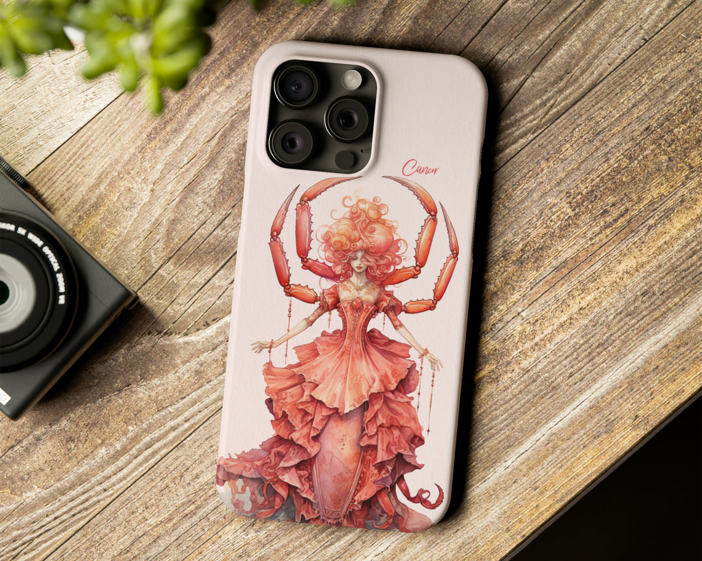Cancer Zodiac sign watercolor Goddess iPhone case