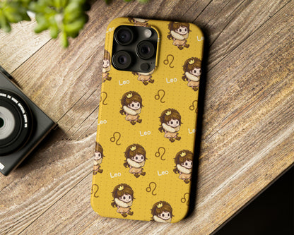 Leo Zodiac sign cute cartoon girl iPhone case