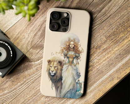 Leo Zodiac sign watercolor Goddess iPhone case