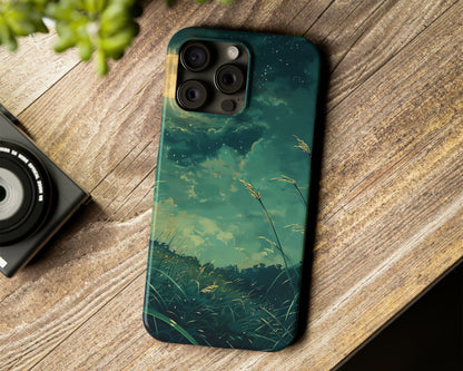 Night fields in anime style iPhone case