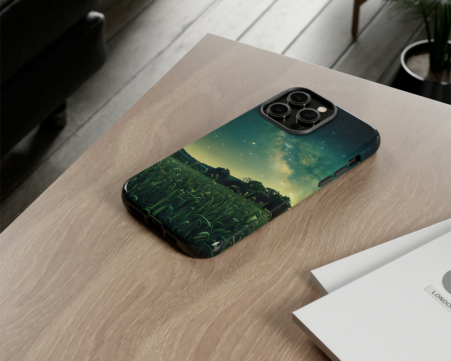 Night fields in anime style iPhone case