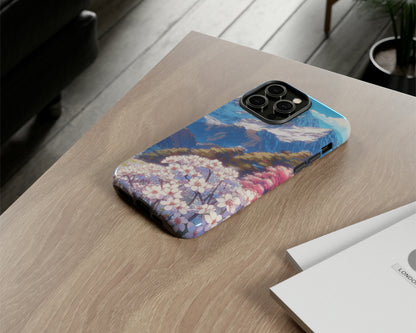 Mountains in anime style iPhone case