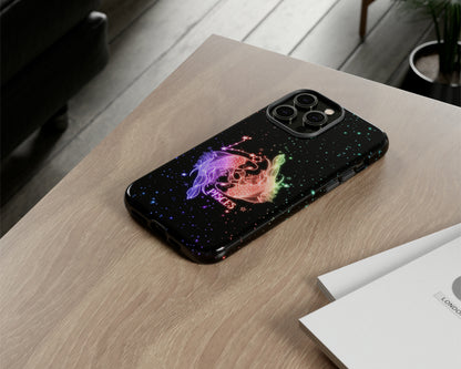 Pisces Zodiac sign glowing starry sky iPhone case