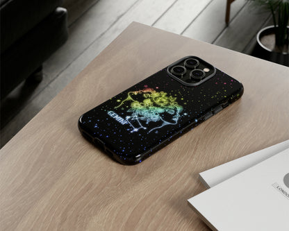 Gemini Zodiac sign glowing starry sky iPhone case