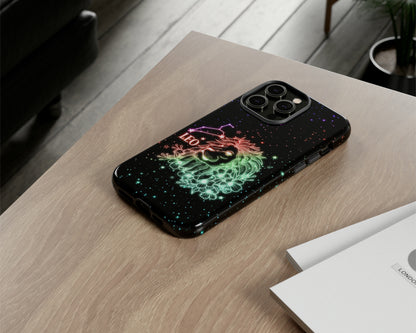 Leo Zodiac sign glowing starry sky iPhone case