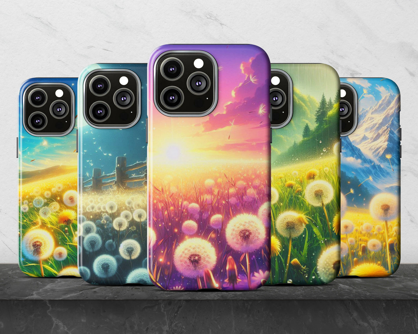 Dandelion fields in anime style iPhone case