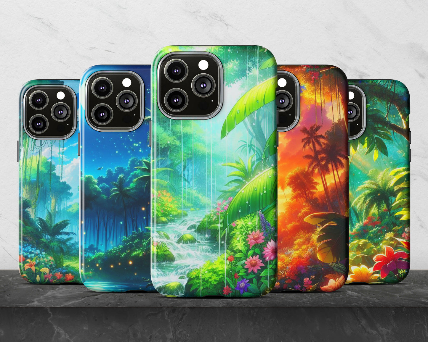 Tropical forests in anime style iPhone case