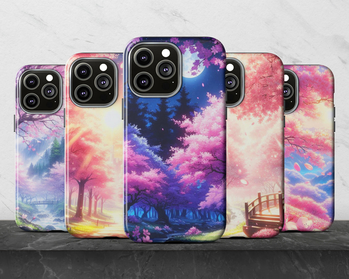 Sakura forests in anime style iPhone case