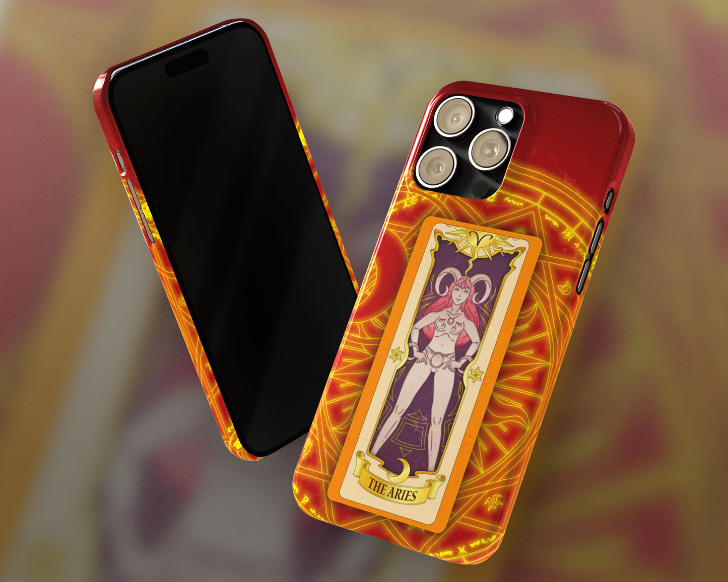 Aries Zodiac sign Clow card on magic circle anime iPhone case