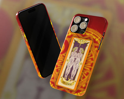 Gemini Zodiac sign Clow card on magic circle anime iPhone case