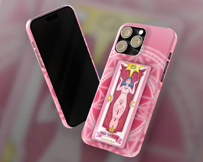 Cancer Zodiac sign Sakura card on magic circle anime iPhone case