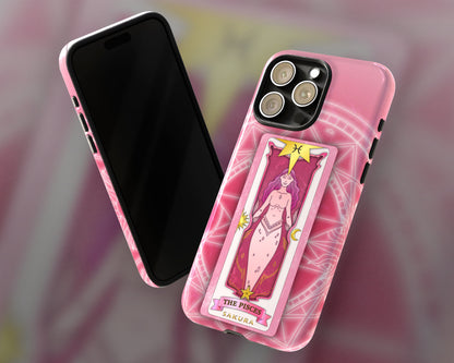 Pisces Zodiac sign Sakura card on magic circle anime iPhone case