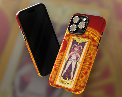 Aries Zodiac sign Clow card on magic circle anime iPhone case