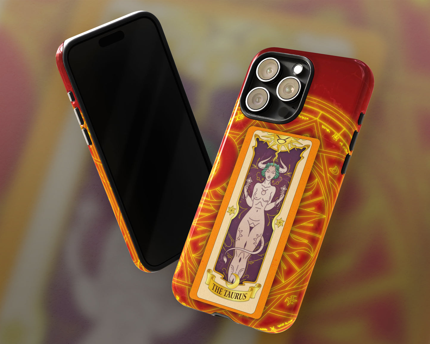 Taurus Zodiac sign Clow card on magic circle anime iPhone case