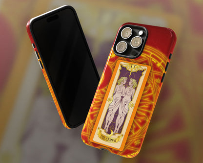 Gemini Zodiac sign Clow card on magic circle anime iPhone case