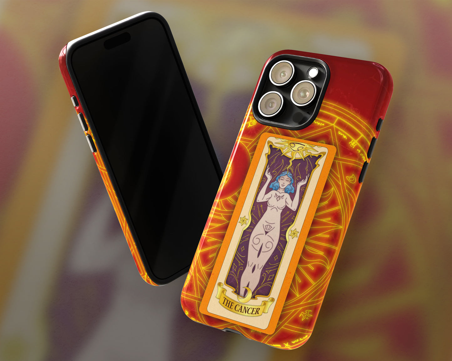 Cancer Zodiac sign Clow card on magic circle anime iPhone case