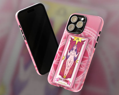 Libra Zodiac sign Sakura card on magic circle anime iPhone case