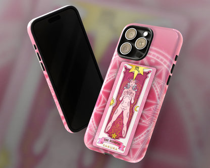 Scorpio Zodiac sign Sakura card on magic circle anime iPhone case