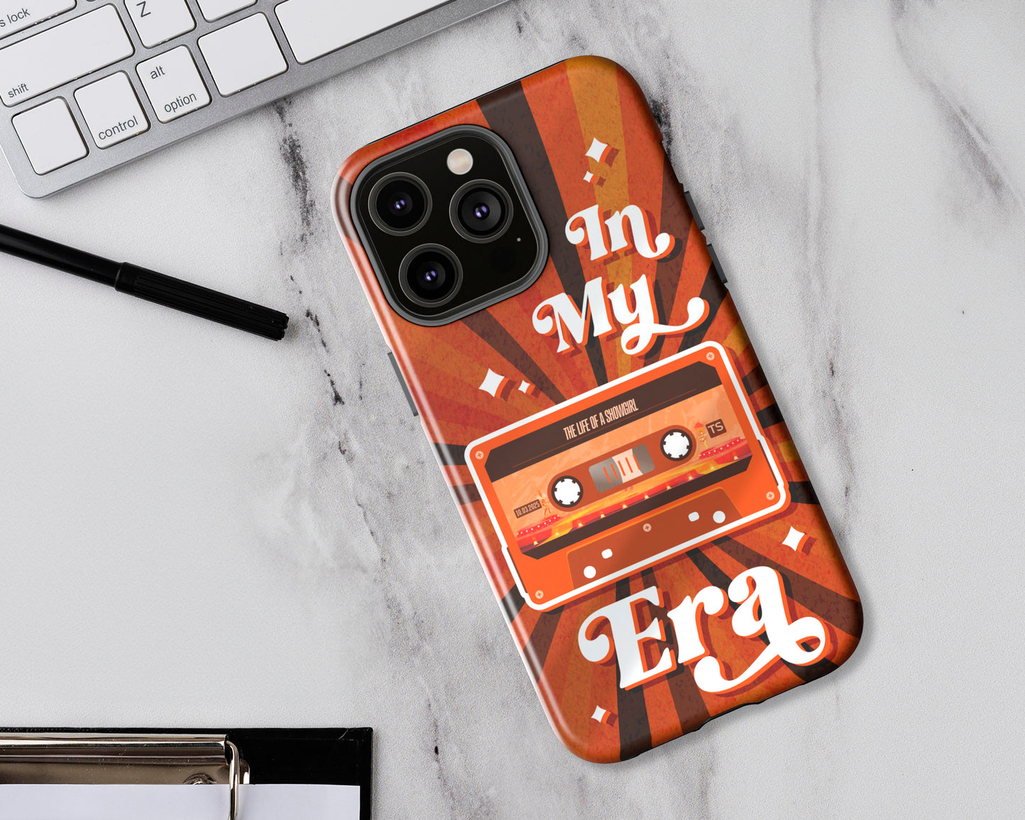 In my Life of Showgirl era vintage cassette tape iPhone case