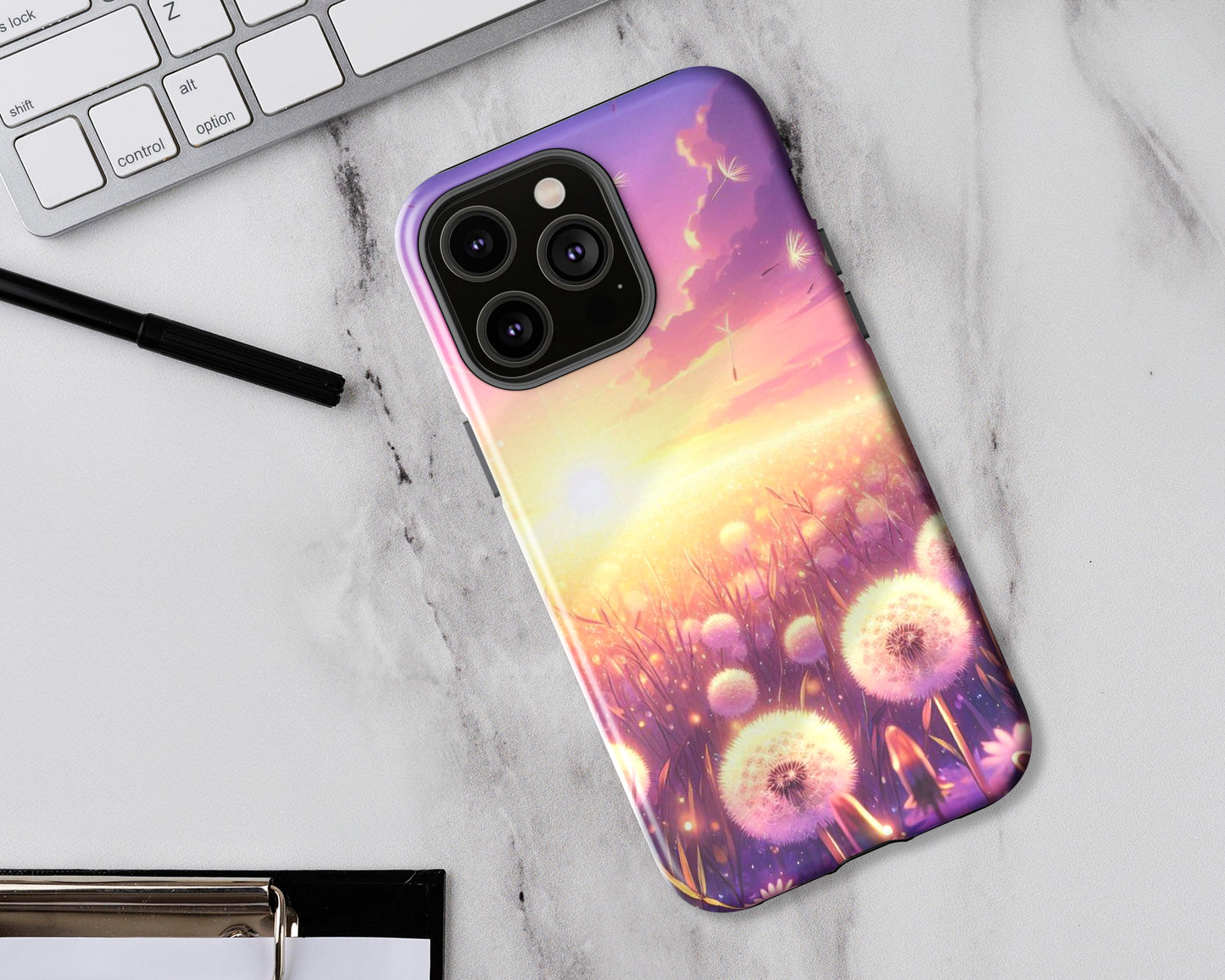 Dandelion fields in anime style iPhone case