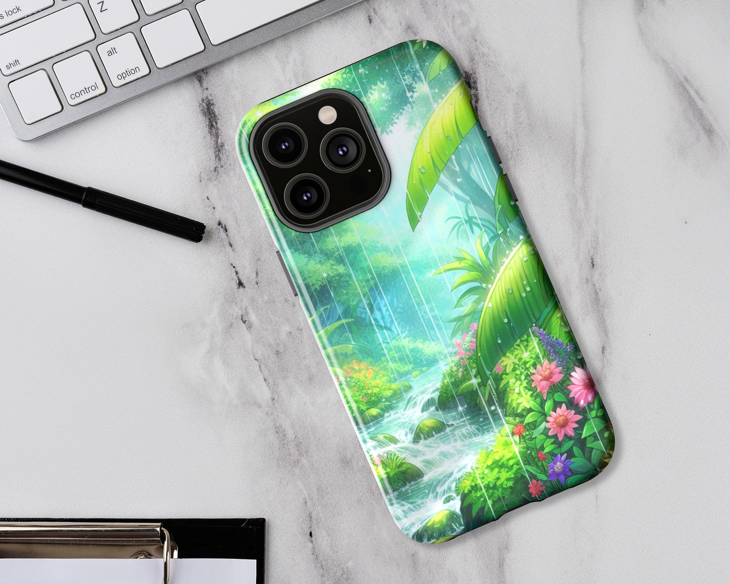 Tropical forests in anime style iPhone case