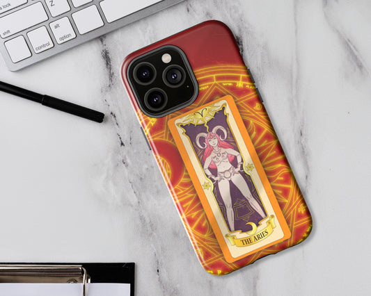 Aries Zodiac sign Clow card on magic circle anime iPhone case