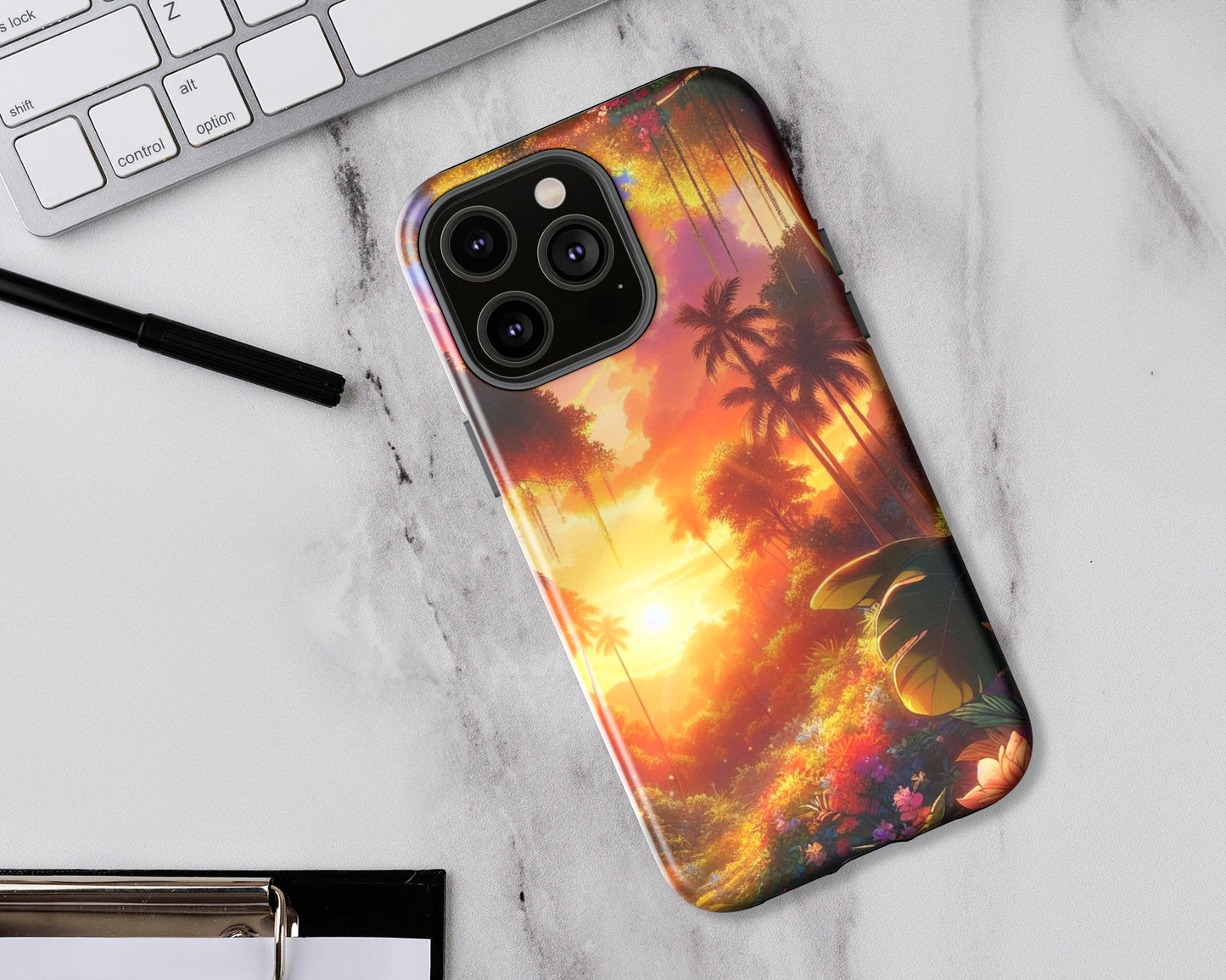 Tropical forests in anime style iPhone case