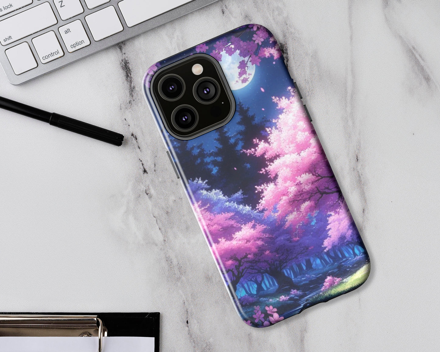 Sakura forests in anime style iPhone case