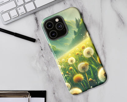 Dandelion fields in anime style iPhone case