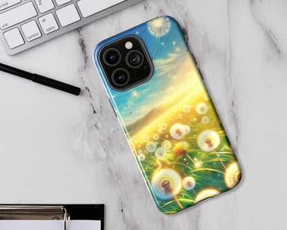 Dandelion fields in anime style iPhone case