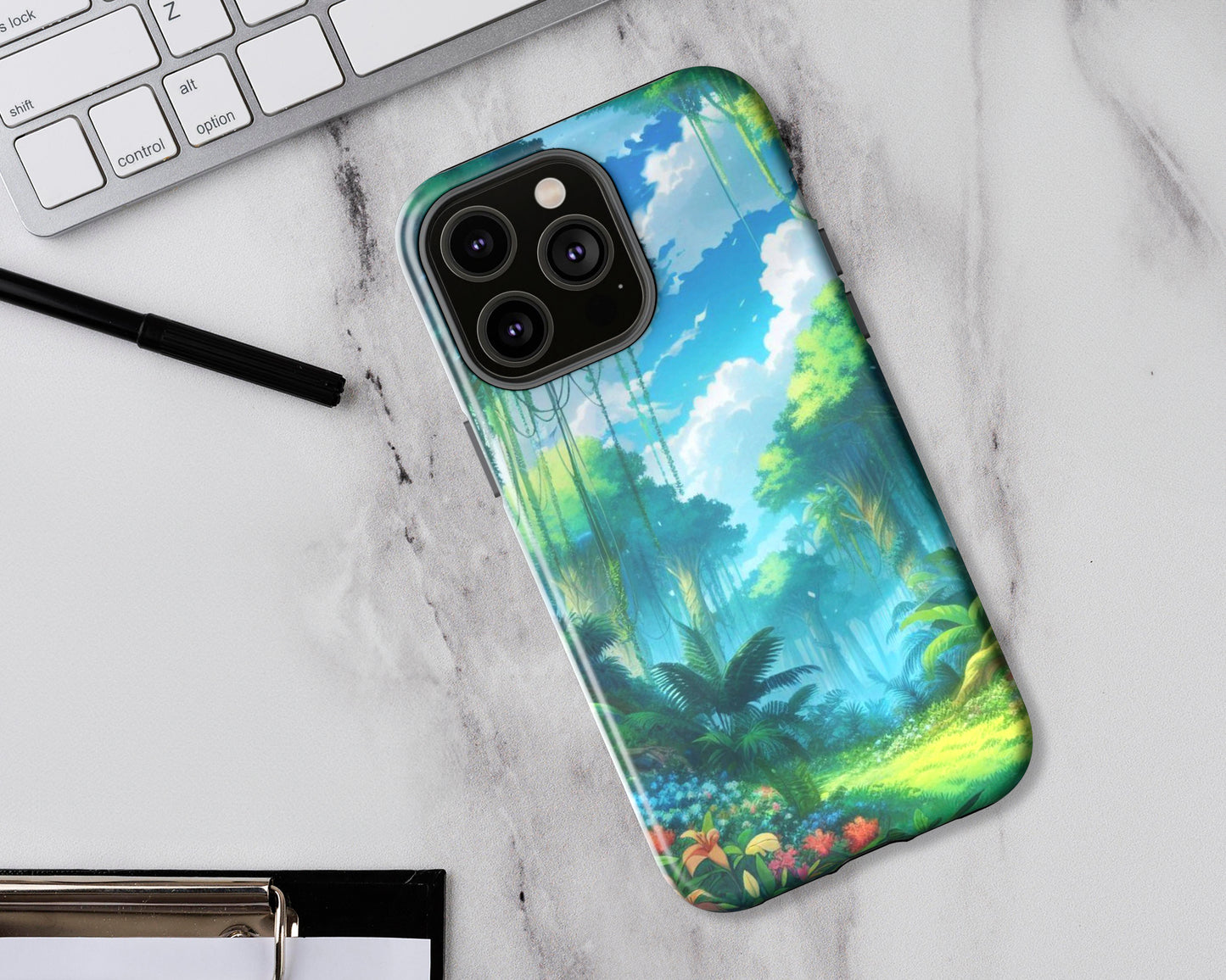 Tropical forests in anime style iPhone case