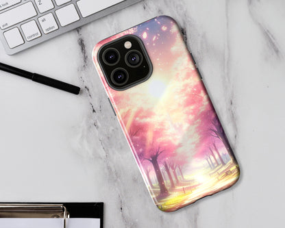 Sakura forests in anime style iPhone case