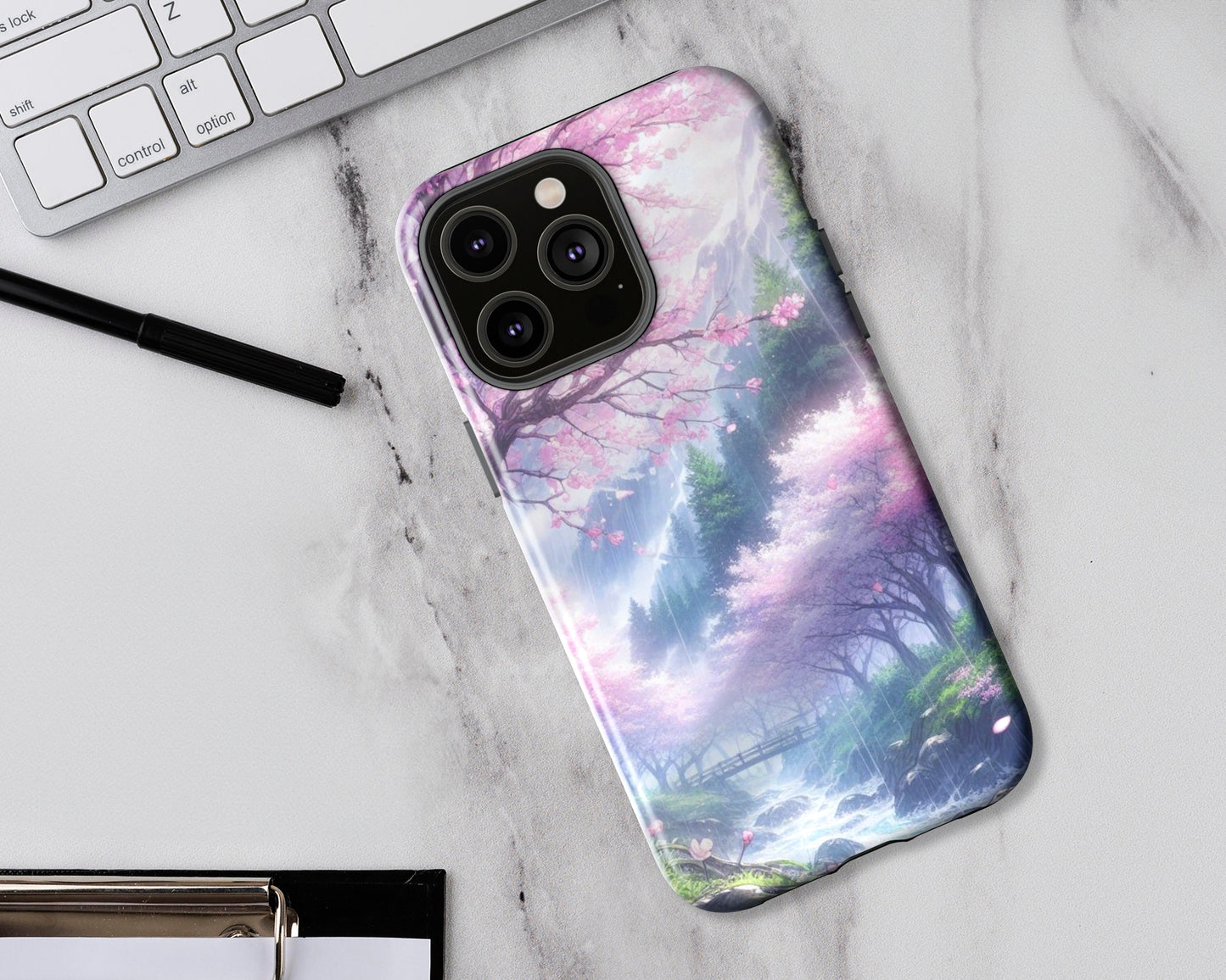 Sakura forests in anime style iPhone case