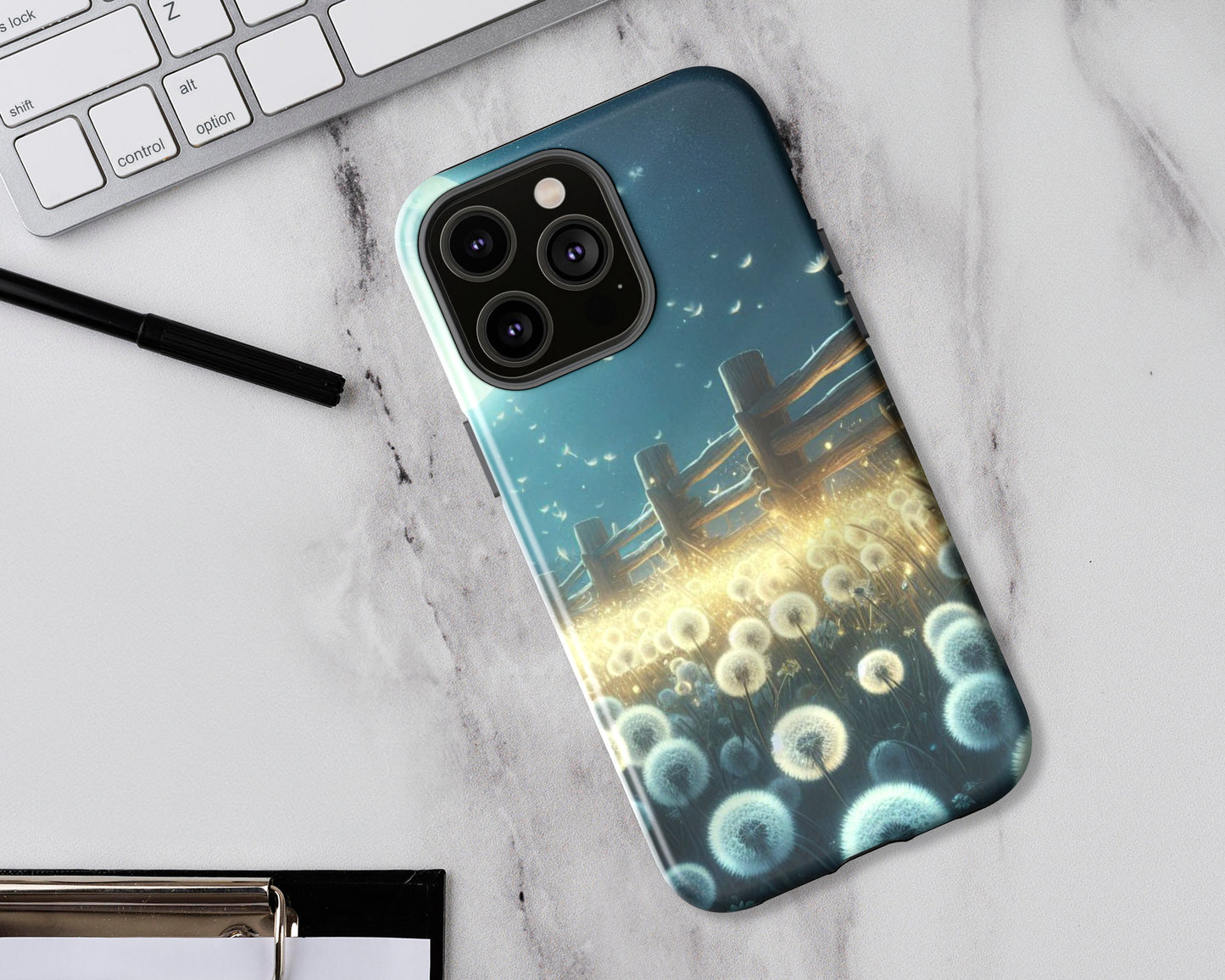 Dandelion fields in anime style iPhone case