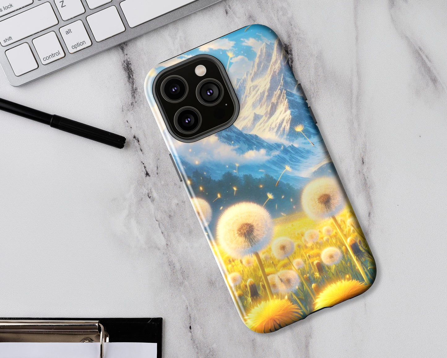 Dandelion fields in anime style iPhone case