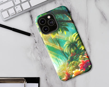 Tropical forests in anime style iPhone case