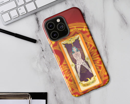 Sagittarius Zodiac sign Clow card on magic circle anime iPhone case