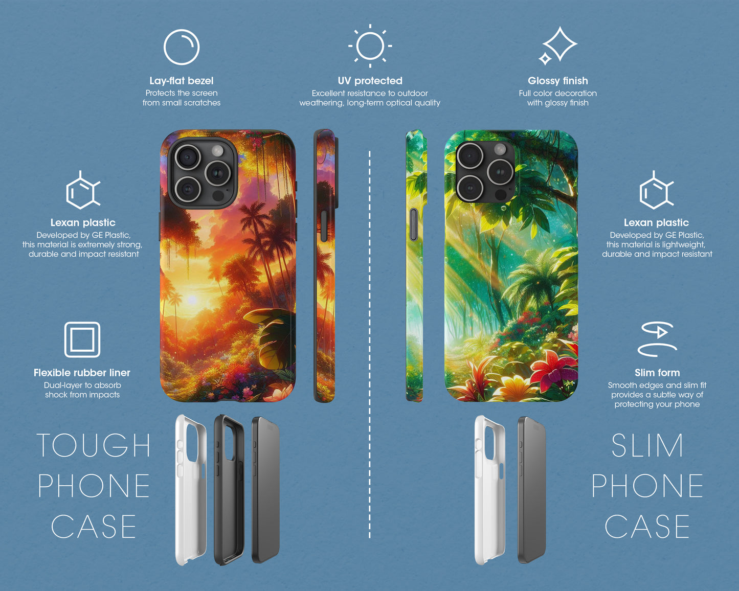 Tropical forests in anime style iPhone case