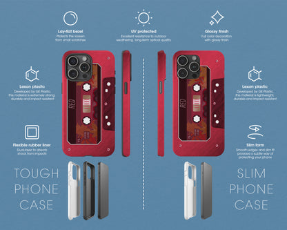 Red era cassette tape iPhone case