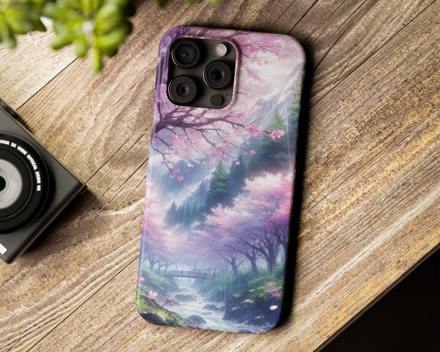 Sakura forests in anime style iPhone case